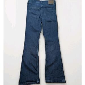 Zara Womens 6 Blue Dark Wash Denim Bootcut Flair Leg Jeans Western Y2K